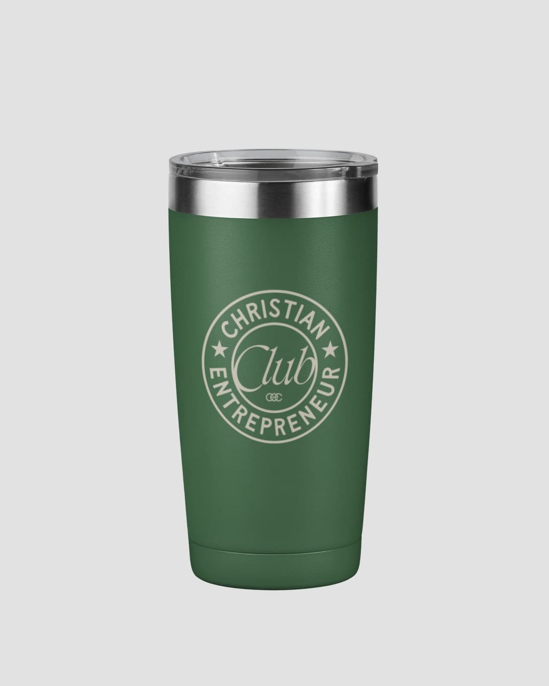 CEC Insulated Tumbler in Green, front view